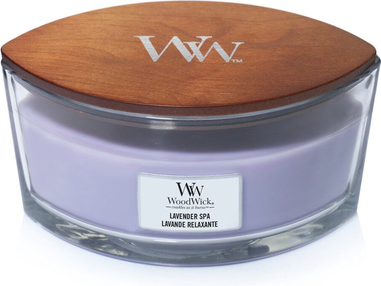 Woodwick Heartwick Flame Ellipse Duftkerze – Lavendel-Spa – 50 Brennstunden