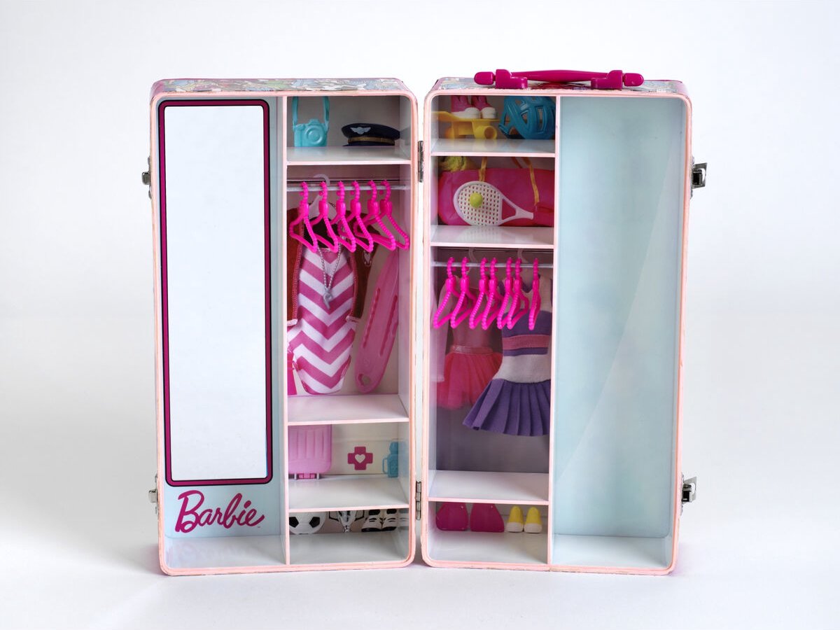 Klein Toys Barbie Kleiderkoffer – Kleiderständer und Regale – inkl. Zubehör - mehrfarbig