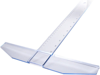 Aristo Zeichenhaken – Länge 75 cm – mm cm Zoll-Skala – kristallklares Plexiglas – mit rutschfesten Noppen – AR-23177