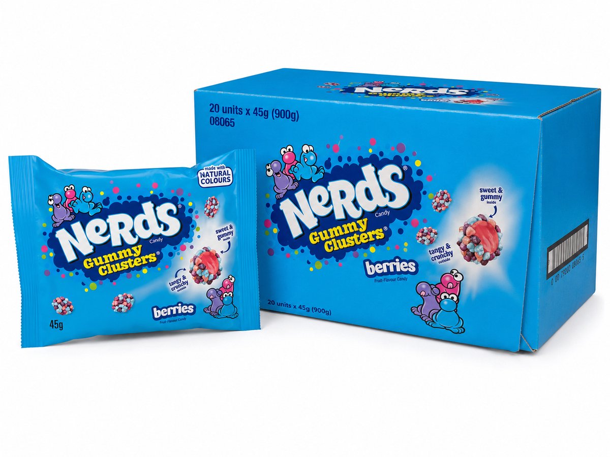 Nerds Gummibärchen-Cluster – 20 x 45 g – Vorteilspackung