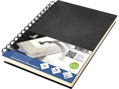 Kangaro-Schnullerbuch – A5 – Schwarz – mit Spirale – 160 leere Seiten – 140 Gramm cremefarbenes Papier – Leineneinband – K-5308