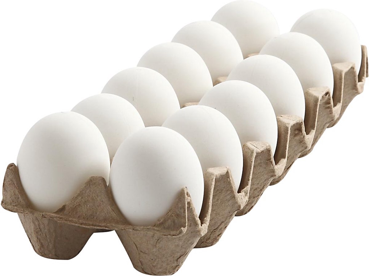 Creativ Company Eier, H: 6 cm, weiß, 12 Stück 1 Box