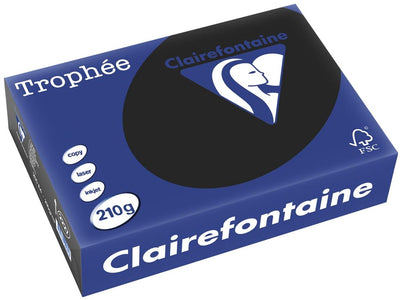 Clairefontaine – Trophäe Pastell – farbiges Papier – A4 – 210 Gramm – 250 Blatt – Schwarz