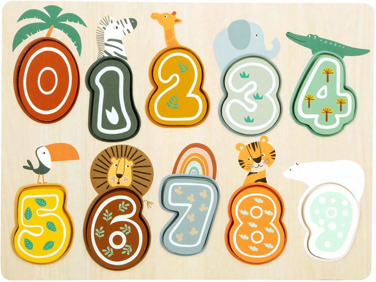 Kleine Fußhölzernummer Puzzle -Safari