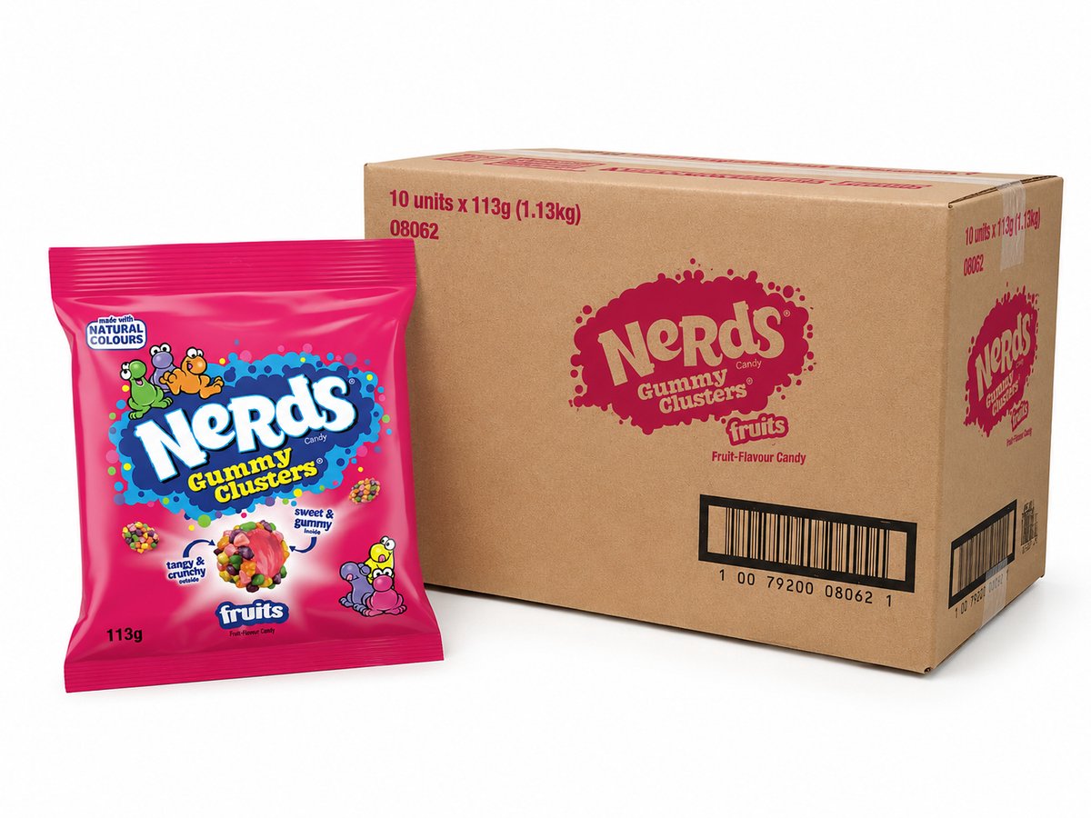 Nerds Fruchtgummi-Cluster – 10 x 113 g – Vorteilspackung