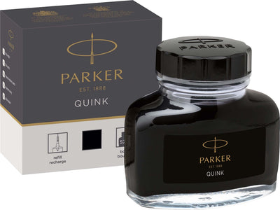 Parker Füllfederhalter-Tintenflasche | schwarze Quink-Tinte | 57 ml Schreibtinte für Füllfederhalter