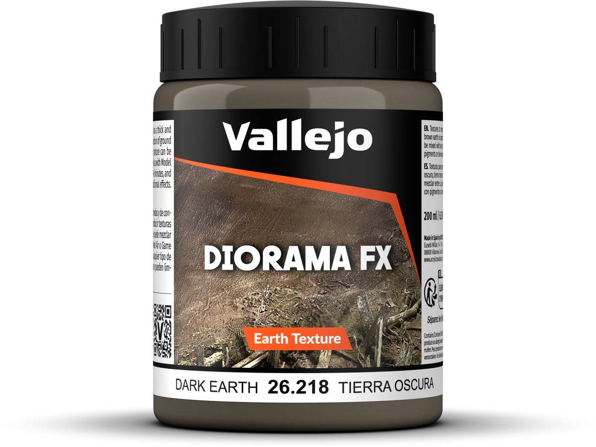 Vallejo Dark Earth Texture Paste – Diorama FX Acryltextur – 200 ml
