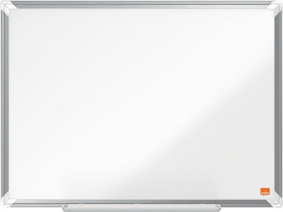 Nobo Premium Plus magnetisches Whiteboard aus Emaille – mit Stiftablage – inklusive Whiteboard-Marker – 600 x 450 mm