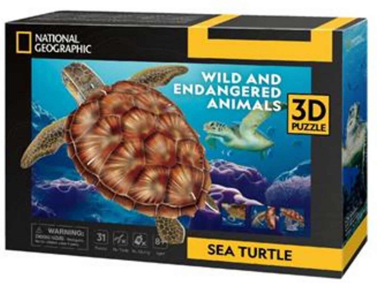 Kubikfun 3D -Puzzle National Geographische Meeresschildkröte