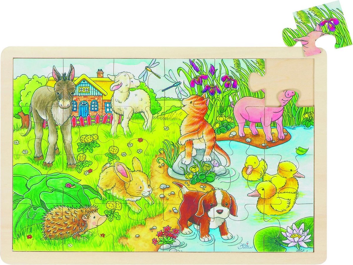 Goki Holzpuzzle -Baby -Tiere, 24st.