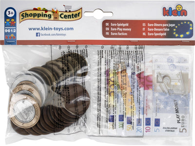 Klein Toys Euro-Spielgeld – 25 Münzen von 1 Cent bis 2 Euro und 35 Scheine von 5 bis 500 Euro – mehrfarbig