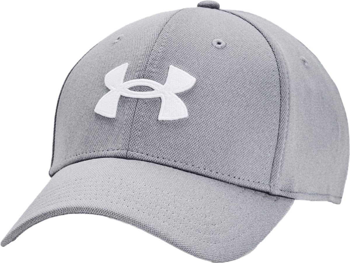 Under Armour M Blitzing Low Str-Graue Herrenkappe – Stahl – Weiß