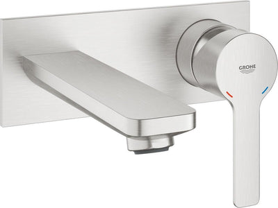 Grohe lineare neue Zweiloch-Waschtischarmatur m – mittlerer Auslauf – Wandmontage – Supersteel