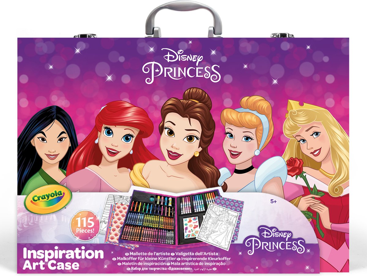 Crayola – Hobby-Paket – Malkoffer „Disney Princess Inspiration“ für Kinder – 115 Teile