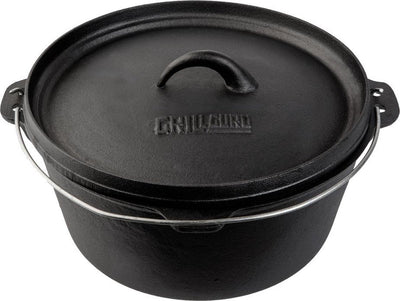 Grill Guru großer holländischer Gusseisenofen 31 cm – Gusseisenpfanne mit Deckel 31 cm