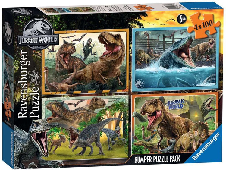 Ravensburger Jurassic World Puzzle 4x100 Teile mehrfarbig