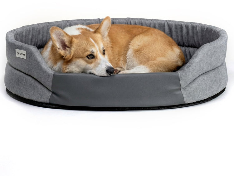 Peluvio Arita – Hundebett wasserabweisend – Hundebett schmutzabweisend – Größe M – rutschfeste Unterseite – leicht, reisefreundlich – niedriger Einstieg ohne Kanten – langlebiger Schaumstoff – geruchsarm, leicht zu reinigen – Komfort für jeden Hund