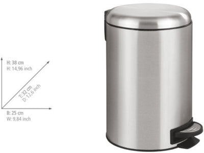 Wenko Treteimer Leman 12 Liter Edelstahl matt - Easy-Close-Deckel - Mülleimer - Mülleimer - Mülleimer - Mülleimer