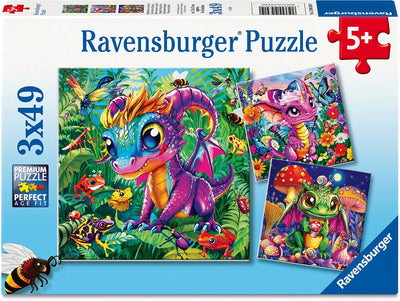 Ravensburger Puzzle Baby-Gartendrachen – 3x49 Teile.