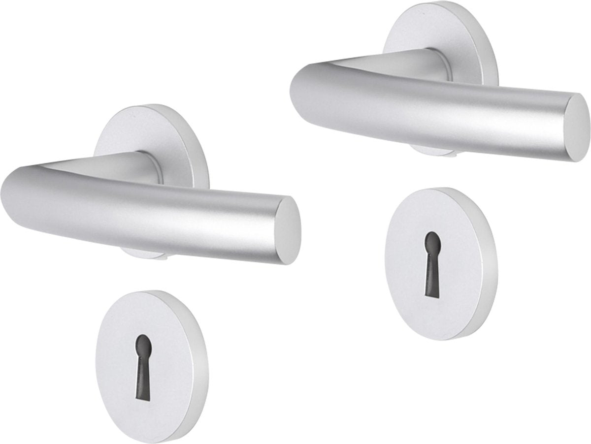 Impresso Türgriff – Burton – für den Innenbereich – rund mit runder Schlüsselrosette – Aluminium – 2 Stück