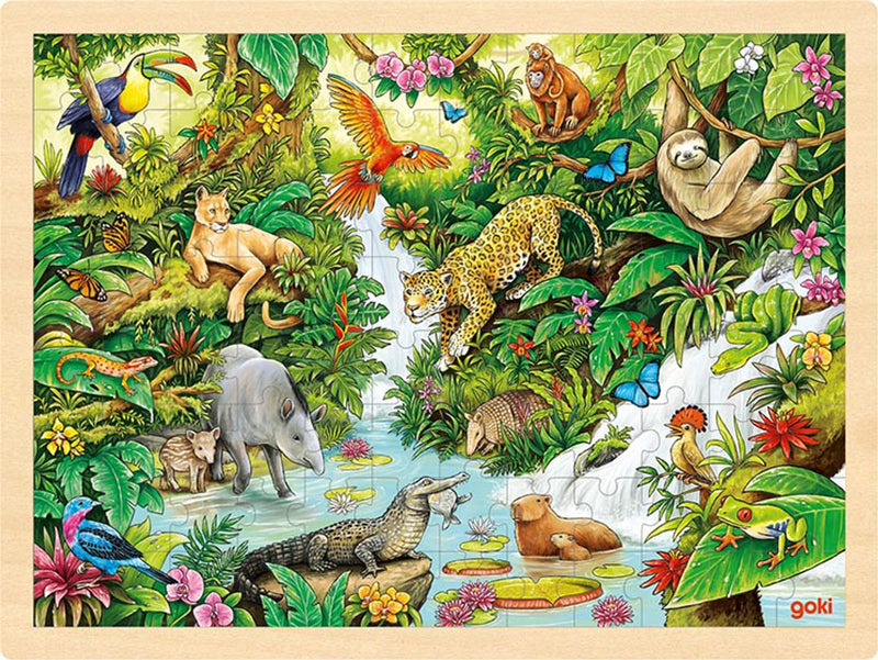 Goki Holzpuzzle im Dschungel, 96st.