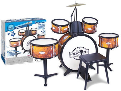 Bontempi spa bontempi – Schlagzeug – Spielzeug-Musikinstrument – ​​6-teilig mit Hocker und realistischem Klang.