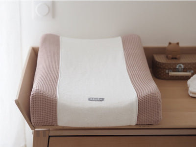 Béaba Sofalange®-Bezug – für schräge Wickelauflage – 100 % Bio-Baumwolle (Gots) – weicher, saugfähiger Wickelauflagenbezug – rosa