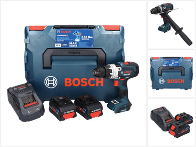 Bosch Professional GSB 18V-150 C Schraubendreher – Biturbo – mit 2x 18 V Akkus (8,0 Ah) und Ladegerät – in L-Boxx