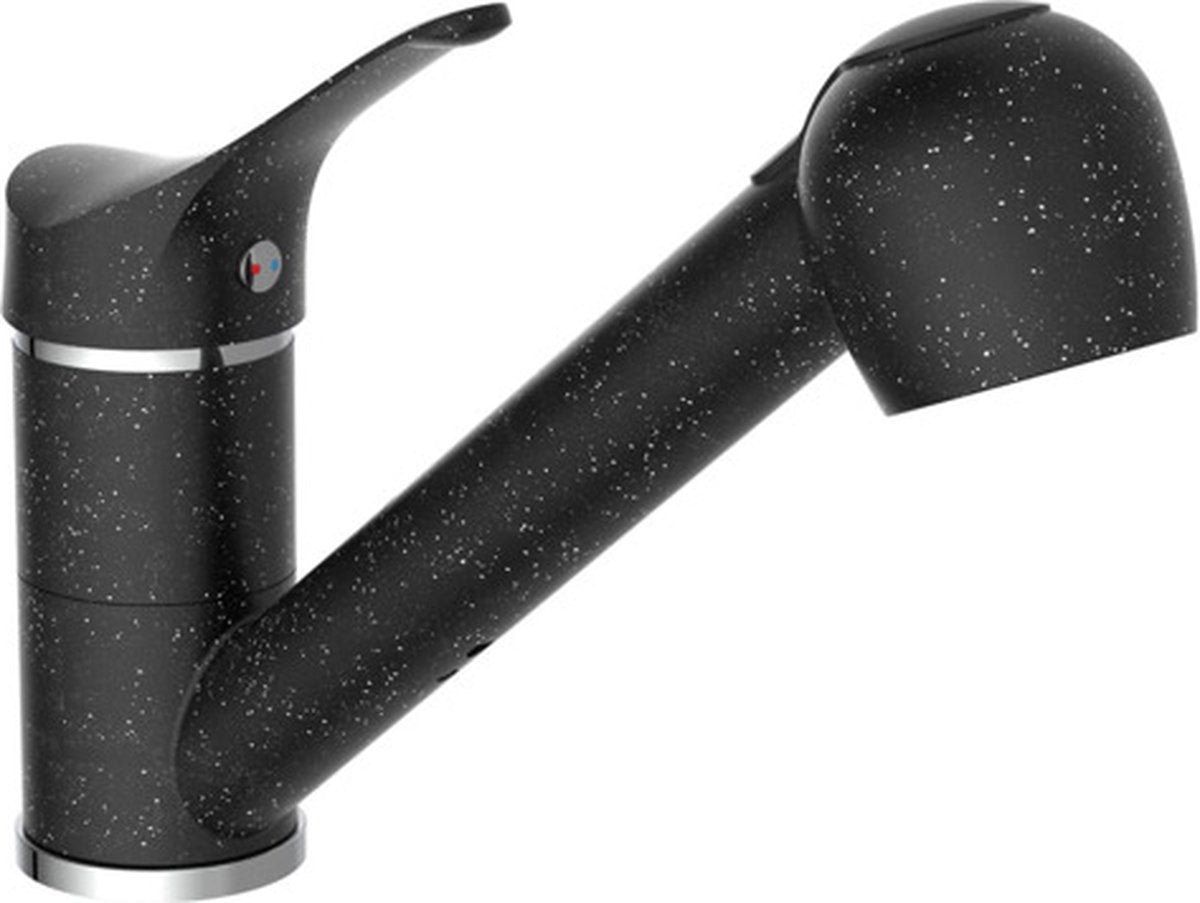 EiSl Eisl Kitchen Mixer Granit mit ausziehbarer Auslaufschwarz-Chrom-Farbe
