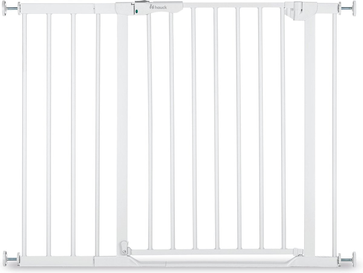 Hauck Clear Step Autoclose 2 Treppenschutzgitter mit 9 cm Verlängerung – 96 bis 101 cm – weiß