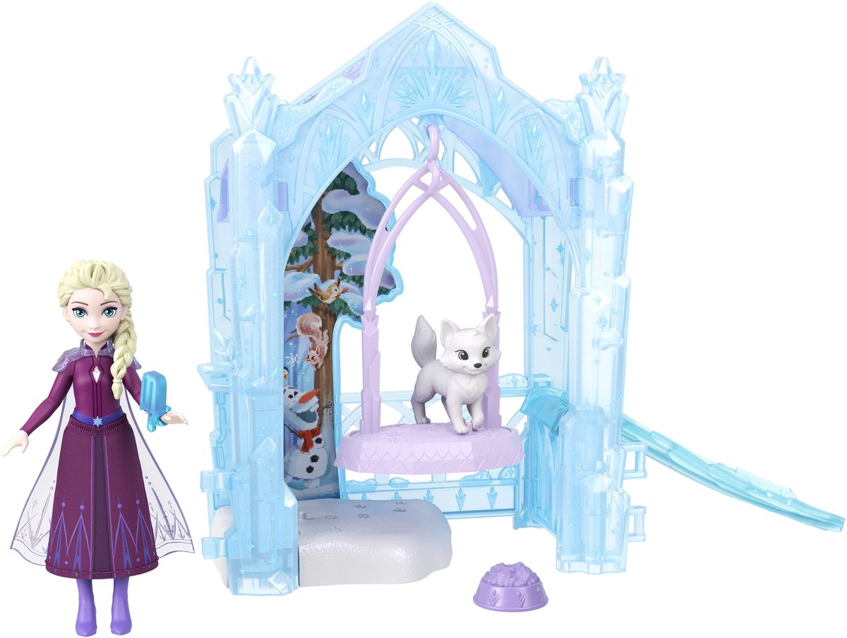 Mattel Disney Frozen Elsas eisiges Tierheim – Puppenspielsets
