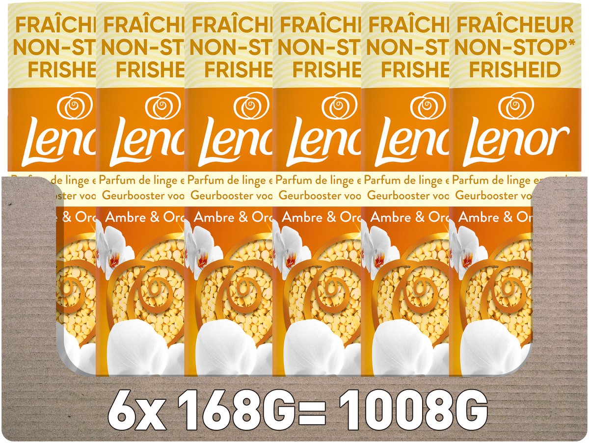 Lenor Duftverstärker Amber Orchid – 6 x 168 Gramm – Waschparfüm