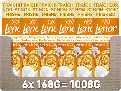 Lenor Duftverstärker Amber Orchid – 6 x 168 Gramm – Waschparfüm