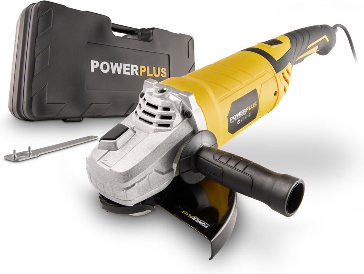 Powerplus elektrischer Winkelschleifer powx0618 – 2500 W Schleifmaschine – Schleifscheibe 230 mm ᴓ, kompaktes Elektrowerkzeug