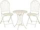 Glimmerdekorationen Marseille Bistro-Set – 3er-Set – Eisen – gebrochenes Weiß