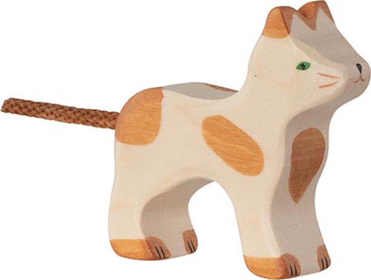 Holztiger Bauernhof - Katze klein stehend - 6x2x6cm - Holzfigur - handgefertigt