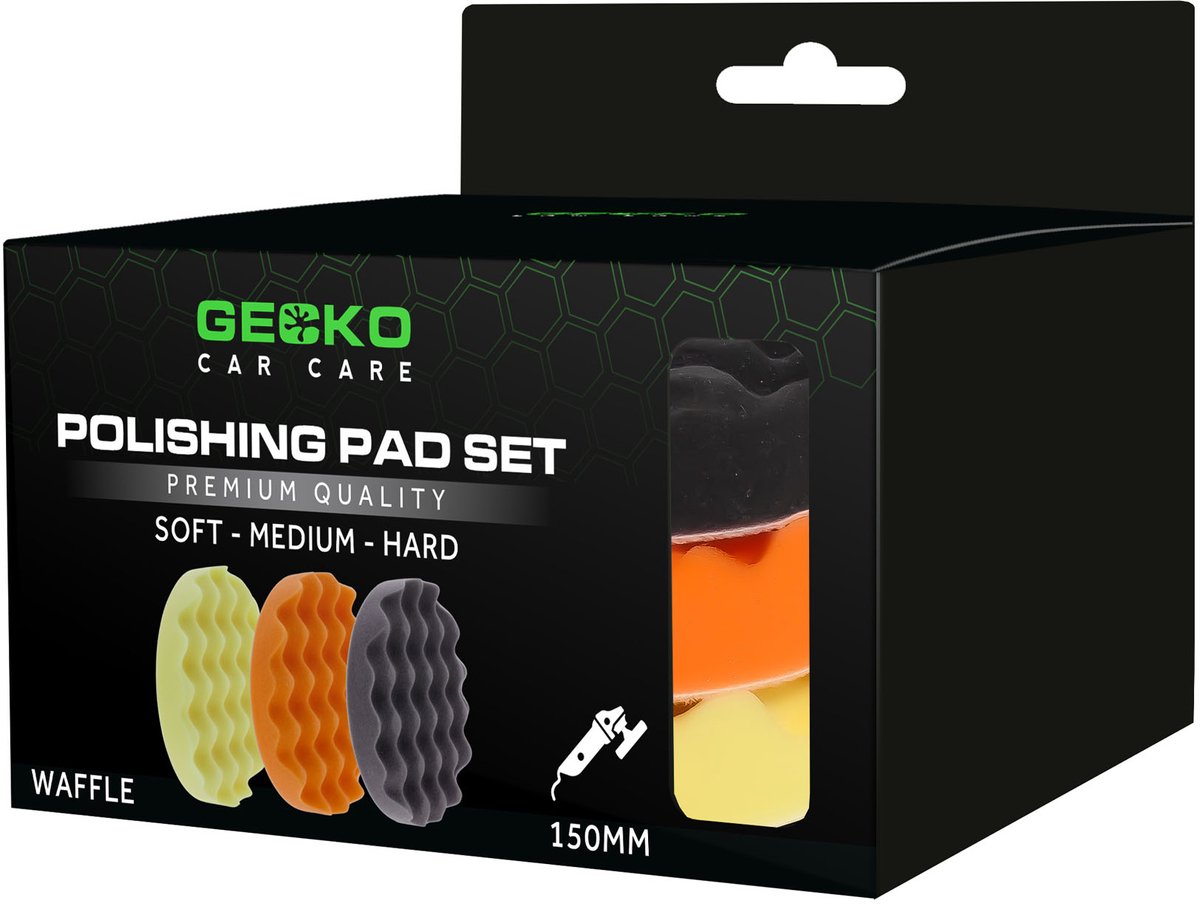 Markenlose Sans-Marque-Gecko-Polierpads, Waffel-Polierpads, 150 mm, 3-teiliges Set