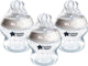 Tommee Tippee Natural Start Babyflaschen, 0 Monate+, Babyflaschen-Set mit 3 Stück, 150 ml, brustförmiger Sauger für natürliches Saugen, niedrige Durchflussrate, selbststerilisierend und BPA-frei, unverzichtbare Babynahrung