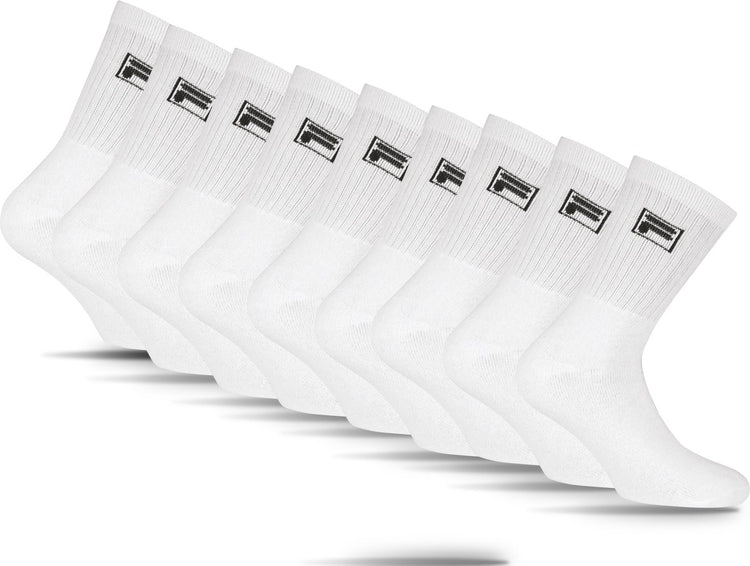 Fila Tennis-Sportsocken kleines Logo – Größe 39 42 – 9er-Pack – weiß