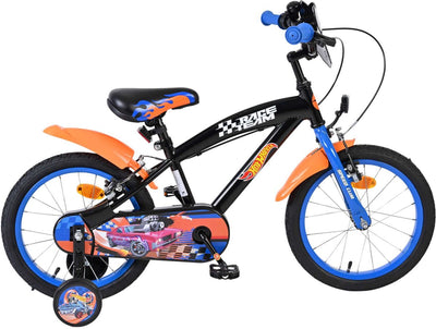 Heiße Räder Kinderbike Jungen 16 Zoll schwarz orange blau zwei Handbremsen