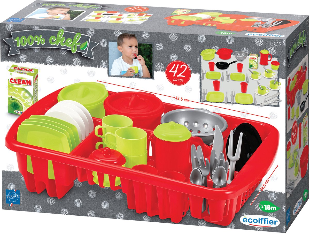 Ecoiffier 100% Koch Spül 42dlg.