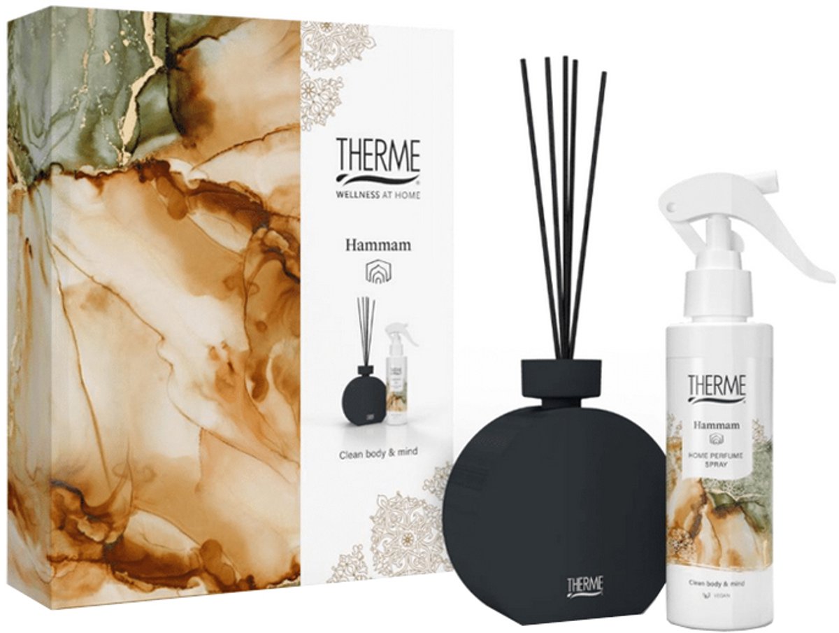 Therme – Hammam-Luxus-Hausparfüm-Set – Duftstäbchen 150 ml + Raumspray 150 ml