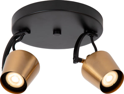 Lucide Emile - Deckenstrahler (Deckenleuchte) - ø 20 cm - 2xGU10 - mattgoldenes Messing