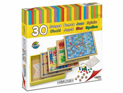 Geronimo Games Cayro – Brettspiel – 30 Spiele (31 x 31 x 5,5 cm) Holz – 2–4 Spieler – geeignet ab 5 Jahren