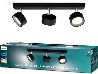 Philips LED Philips Bracia Bar schwarz 27k 3x5,5w 27k