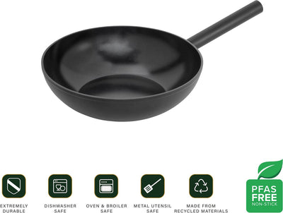 Combekk Forest Easy Wok-Pfanne ø 28 cm – PFAS-frei – Antihaft-Keramik-Antihaftbeschichtung – 100 % recycelt – induktionsgeeignet – spülmaschinenfest