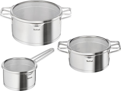 Tefal Nordica - Pfannenset - 3-teilig - Induktion - Edelstahl - für alle Herdarten geeignet