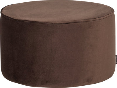 Woood Sara Pouf hoch 36xø60 cm - Samt - Dunkelbraun