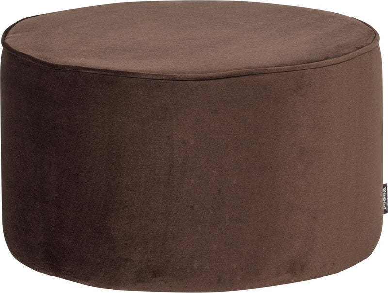 Woood Sara Pouf hoch 36xø60 cm - Samt - Dunkelbraun