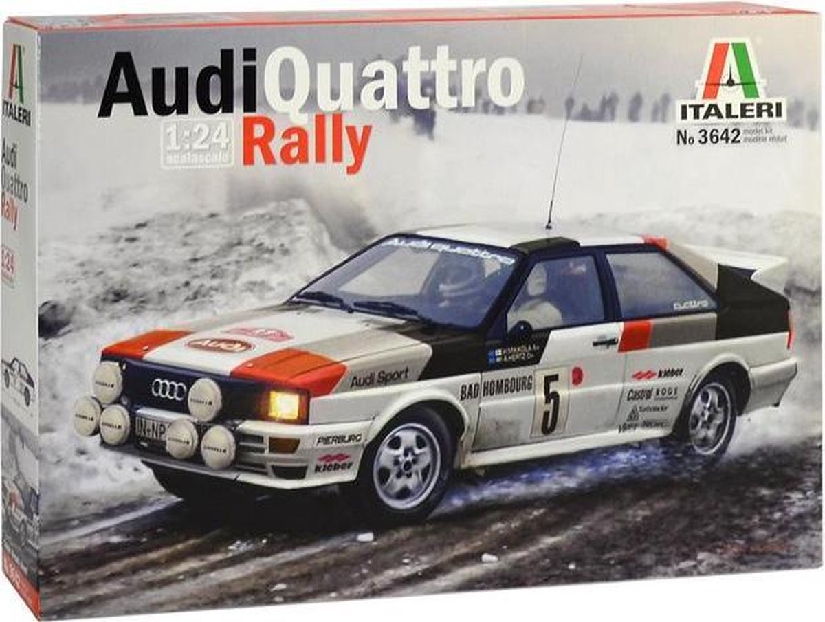 Italeri Modellbausatzauto – 3642 Audi quattro Rallye aus Kunststoff – 1:24 – Modellbau